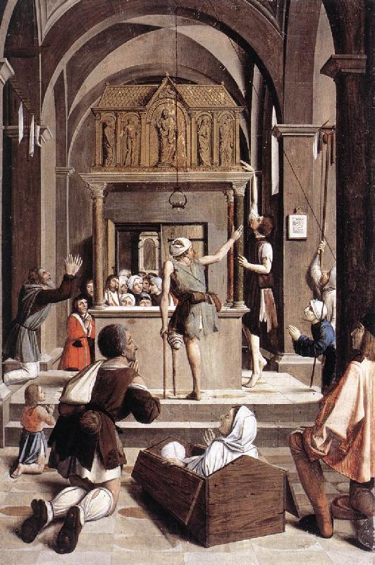 LIEFERINXE, Josse Pilgrims at the Tomb of St Sebastian fg
